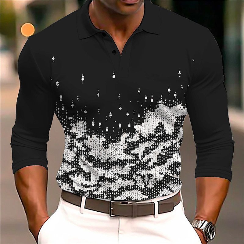 European And American Men's Casual Printed 3D Polo Shirt Outdoor Leisure Daily 2668south