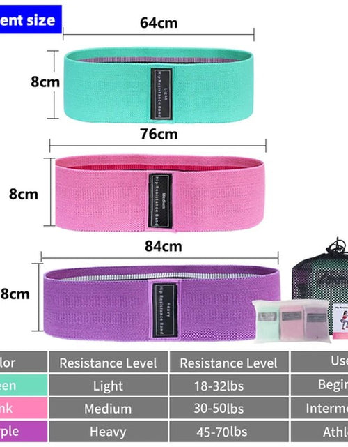 Load image into Gallery viewer, Fabric Resistance Hip Booty Bands Non-Slip Band Glute Workout Trainer Thick Bands Stretch Fitness Strips Loops Yoga Equipment 2668south
