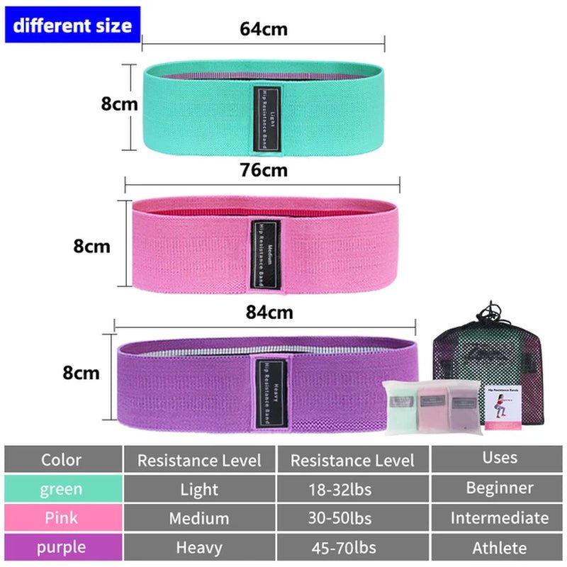 Fabric Resistance Hip Booty Bands Non-Slip Band Glute Workout Trainer Thick Bands Stretch Fitness Strips Loops Yoga Equipment 2668south