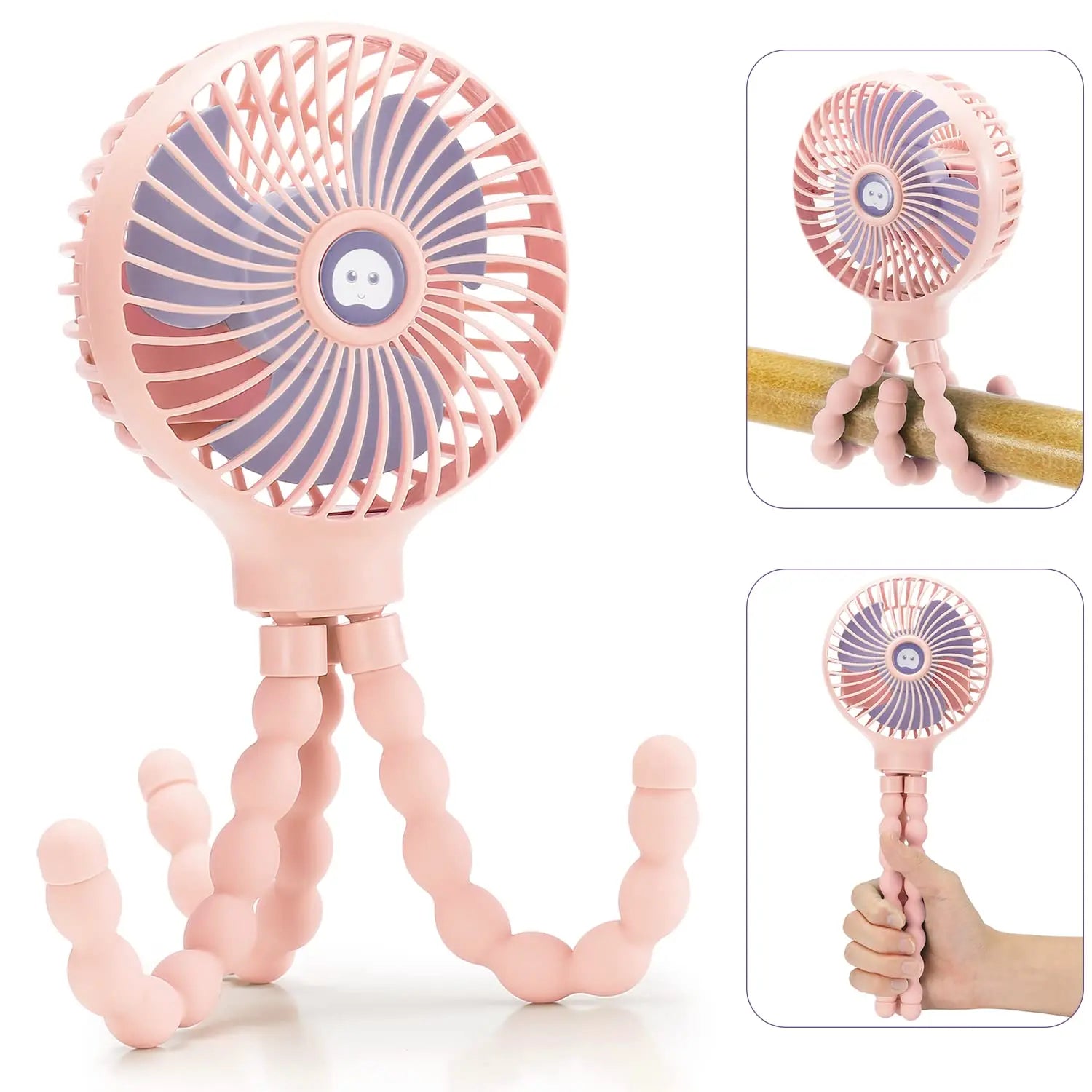 Fan for Cart Stroller Fan Portable Outdoor Fan Clip on for Baby 600Mah USB Rechargeable Handheld Electric Fan for Home 3 Speeds 2668south