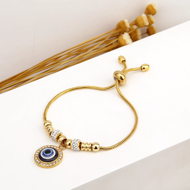 Fashion Adjustable Pull Out Blue Eye Bracelet 2668south