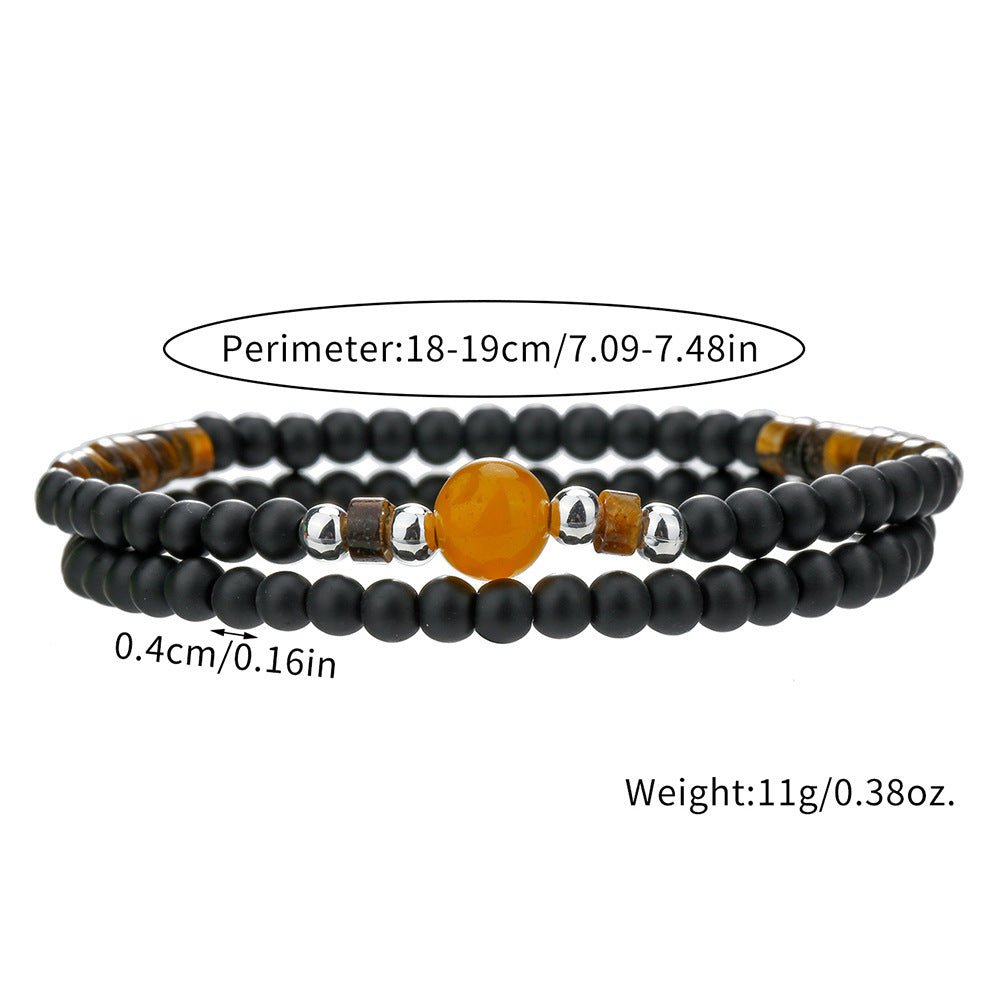 Fashion Black Agate Tiger Eye Beaded Bracelet Simple 2668south