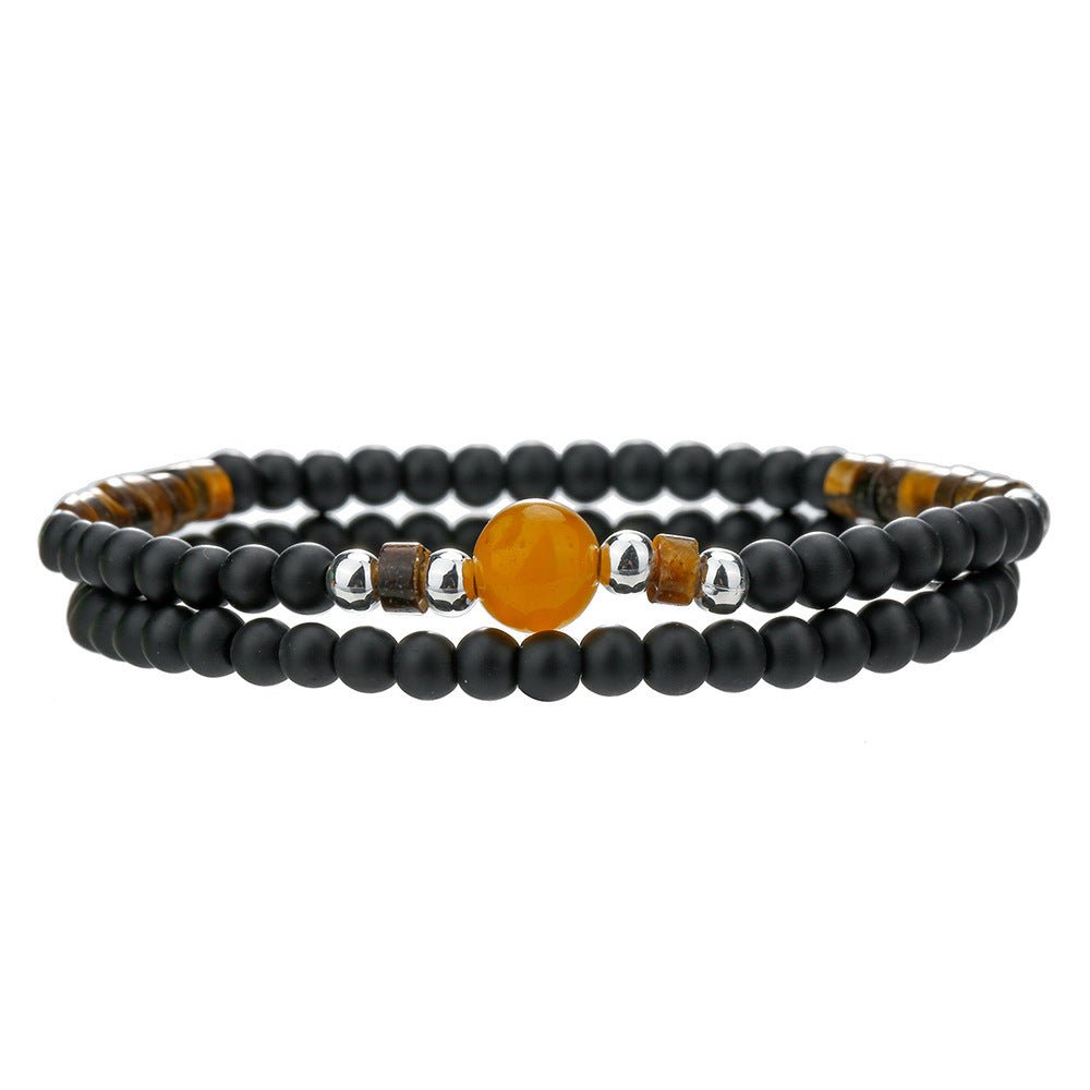 Fashion Black Agate Tiger Eye Beaded Bracelet Simple 2668south