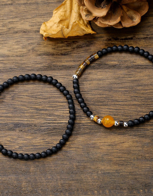 Load image into Gallery viewer, Fashion Black Agate Tiger Eye Beaded Bracelet Simple 2668south
