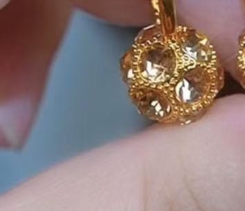 Fashion Brown Rhinestone Ball Earrings Female Niche 2668south