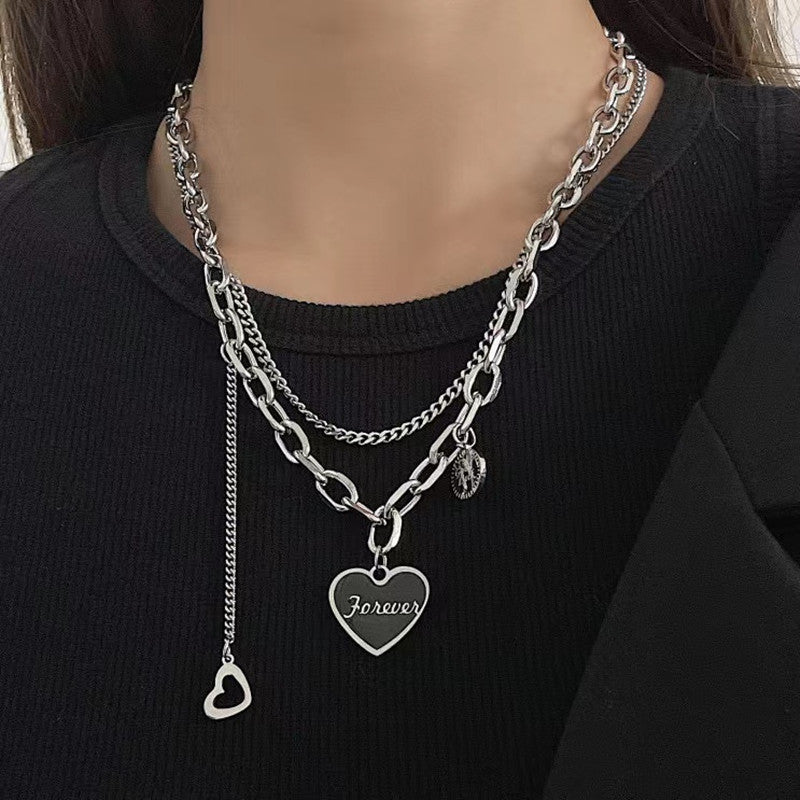 Fashion Double-layer Titanium Steel Necklace For Women 2668south