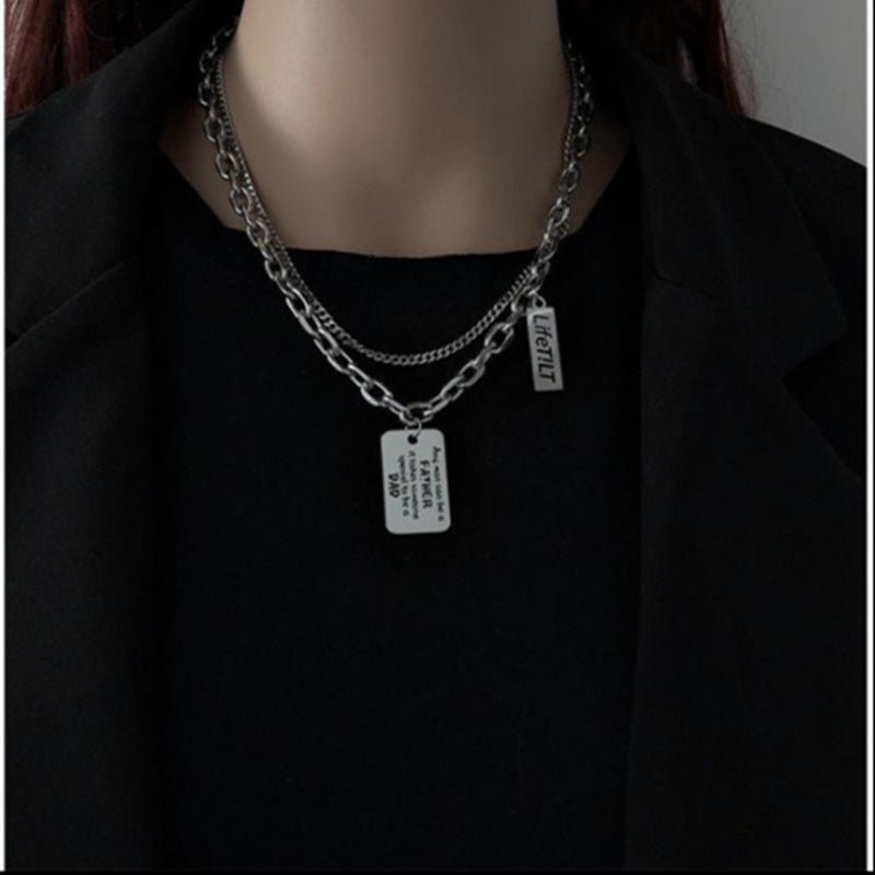 Fashion Double-layer Titanium Steel Necklace For Women 2668south