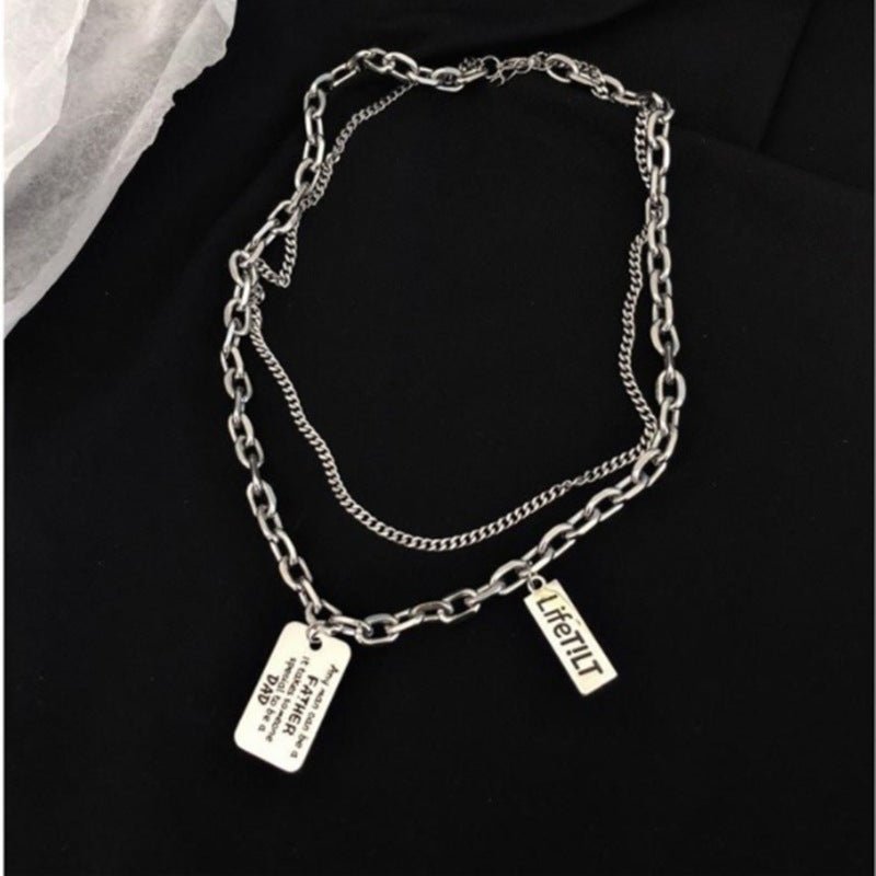 Fashion Double-layer Titanium Steel Necklace For Women 2668south