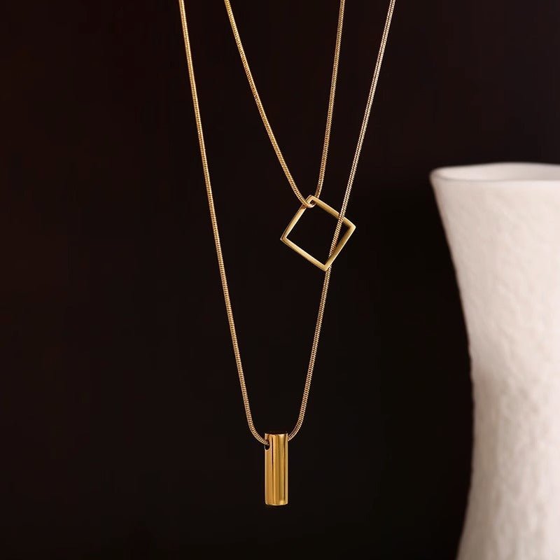 Fashion Geometric Necklace Double-layer Adjustable Length Sweater Chain Simple Temperament Necklace Women's Jewelry 2668south