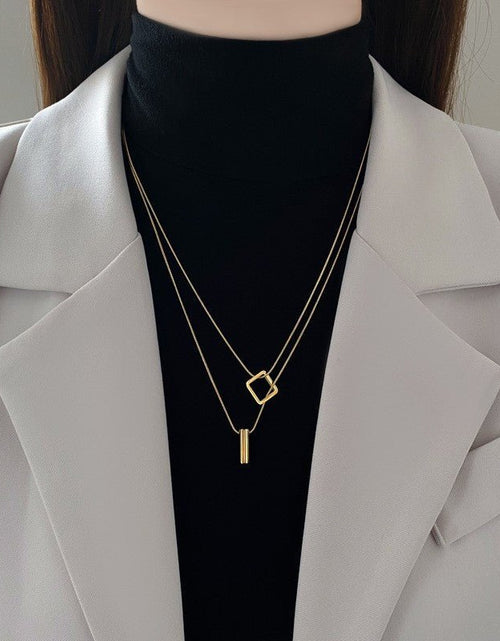 Load image into Gallery viewer, Fashion Geometric Necklace Double-layer Adjustable Length Sweater Chain Simple Temperament Necklace Women&#39;s Jewelry 2668south
