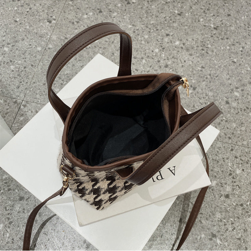 Fashion Houndstooth Shoulder Bags Portable Checkerboard Handbags All-match Messenger Bag Women Totes 2668south