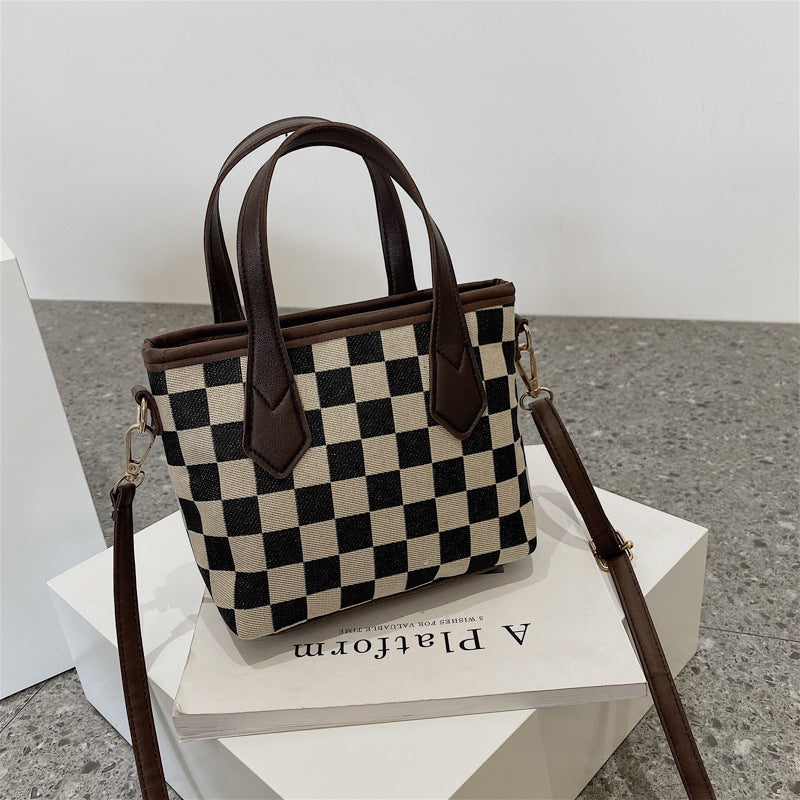 Fashion Houndstooth Shoulder Bags Portable Checkerboard Handbags All-match Messenger Bag Women Totes 2668south