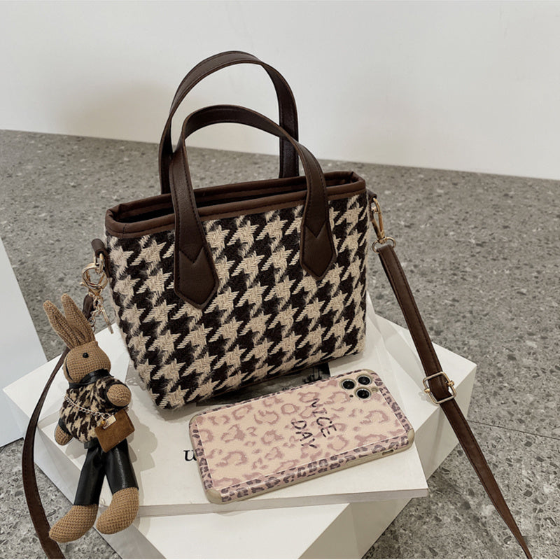 Fashion Houndstooth Shoulder Bags Portable Checkerboard Handbags All-match Messenger Bag Women Totes 2668south