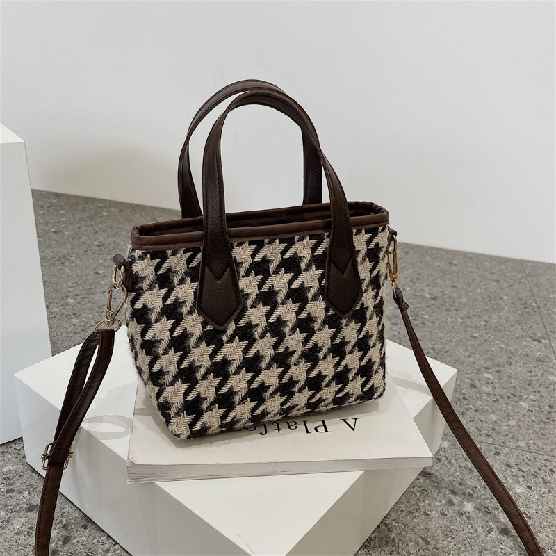 Fashion Houndstooth Shoulder Bags Portable Checkerboard Handbags All-match Messenger Bag Women Totes 2668south