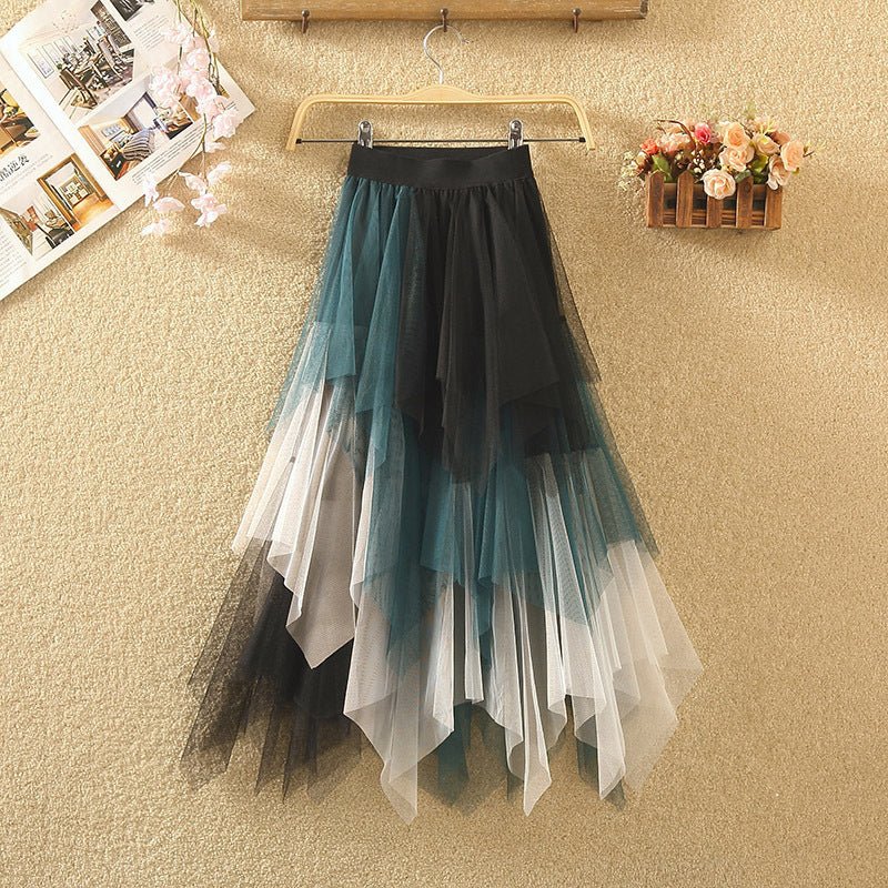 Fashion Irregular With Personality Tulle Skirt Women 2668south