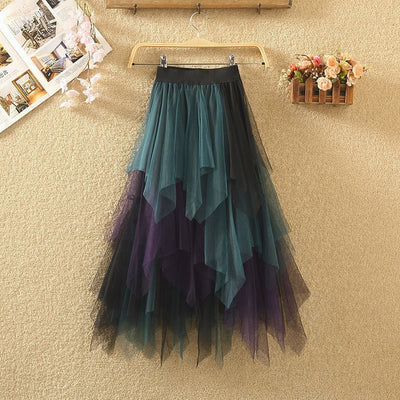 Fashion Irregular With Personality Tulle Skirt Women 2668south