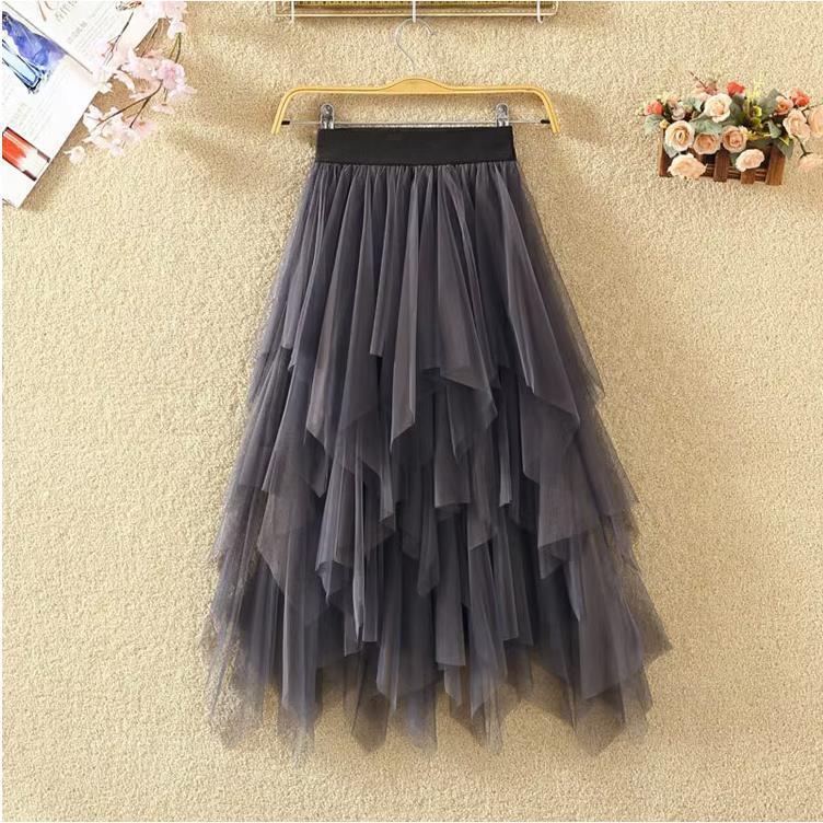 Fashion Irregular With Personality Tulle Skirt Women 2668south