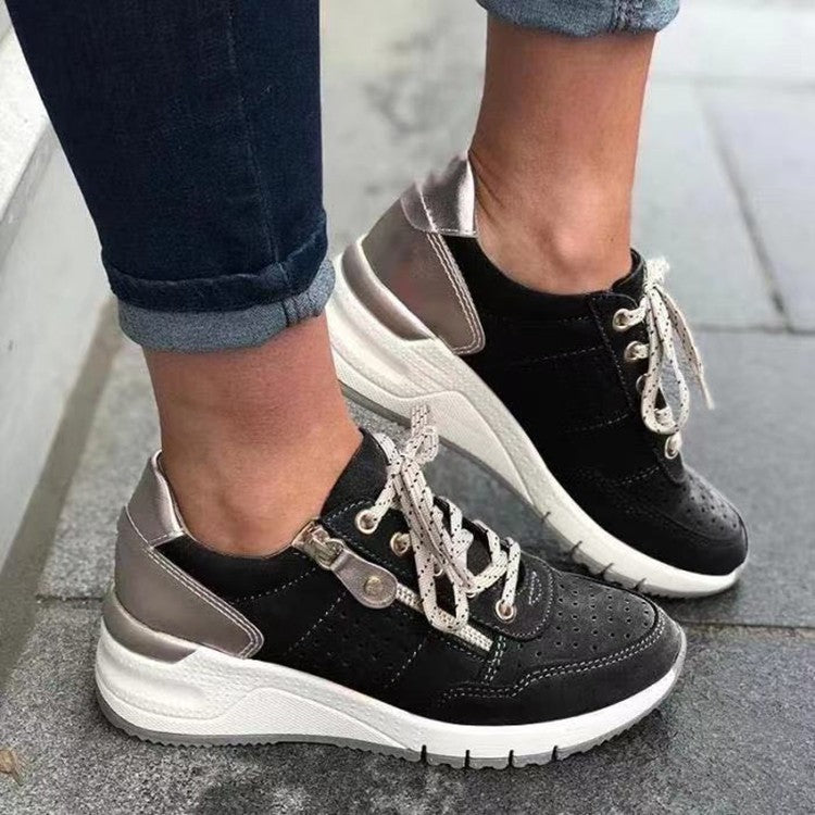 Fashion Lace-up Sneakers Women Cozy Tinck-soled Sports Shoes 2668south