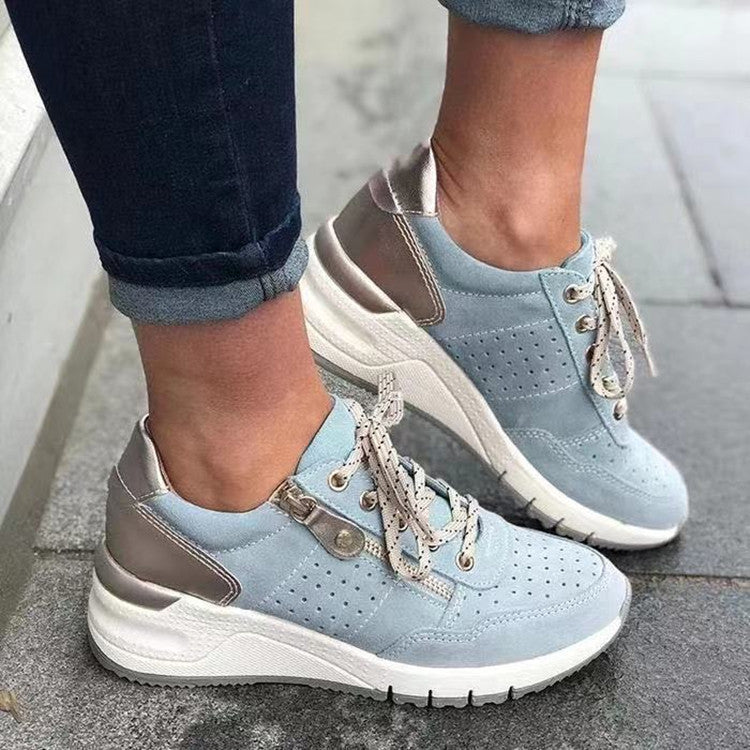 Fashion Lace-up Sneakers Women Cozy Tinck-soled Sports Shoes 2668south