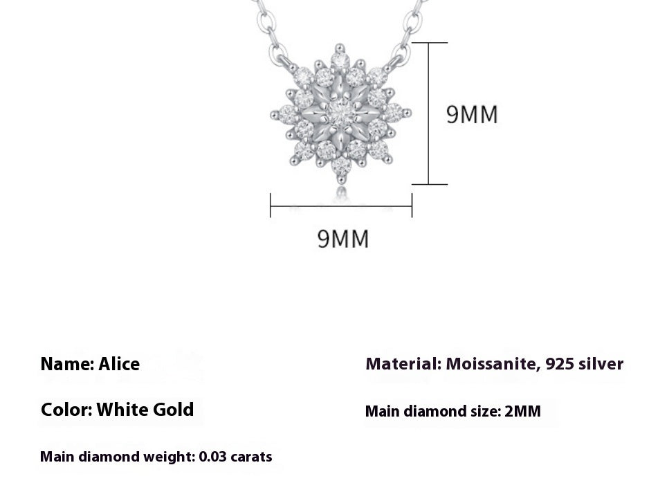 Fashion Moissanite Silver SUNFLOWER Pendant 2668south