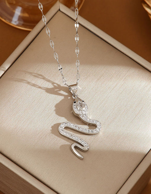 Load image into Gallery viewer, Fashion Personality Snake Necklace With Rhinestone Design Creative Sweater Chain Fall Winter Women&#39;s Clavicle Chain Jewelry 2668south
