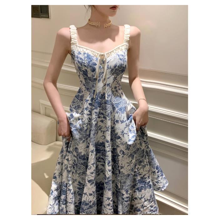 Fashion Retro Women Floral Strap Dress 2668south