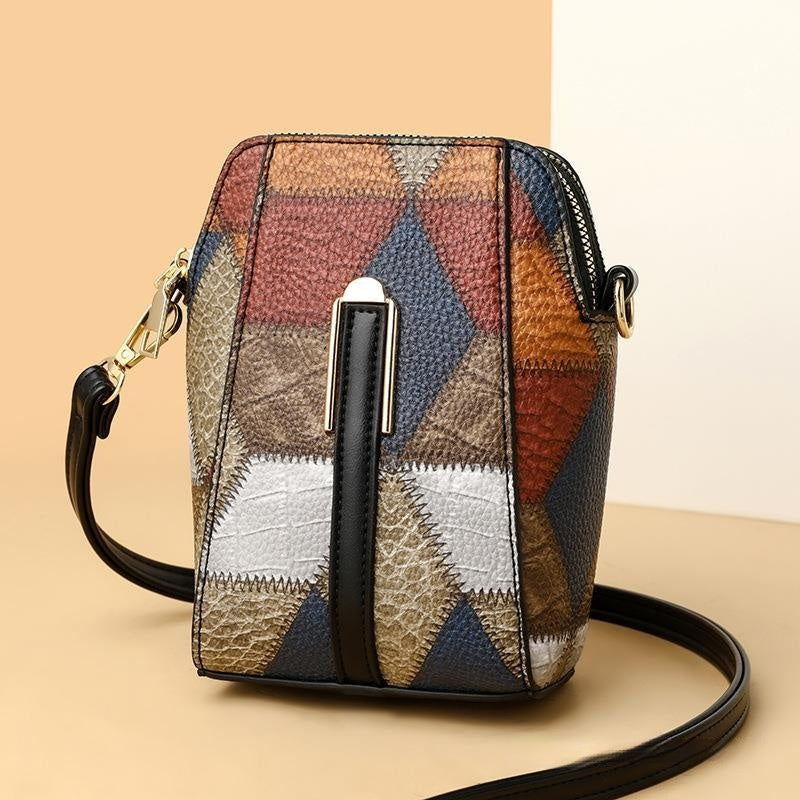 Fashion Soft Leather Stitching Shoulder Bag 2668south