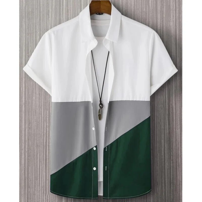 Fashion Trendy Men's Shirt Digital Printing Casual Breathable Stand Collar Short Sleeve 2668south