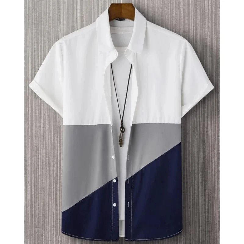 Fashion Trendy Men's Shirt Digital Printing Casual Breathable Stand Collar Short Sleeve 2668south