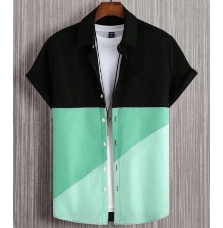 Fashion Trendy Men's Shirt Digital Printing Casual Breathable Stand Collar Short Sleeve 2668south