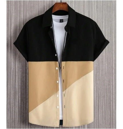 Fashion Trendy Men's Shirt Digital Printing Casual Breathable Stand Collar Short Sleeve 2668south