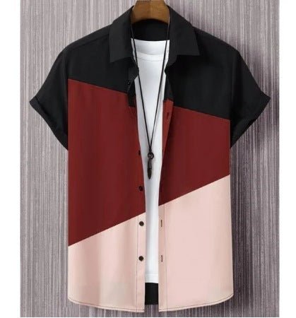 Load image into Gallery viewer, Fashion Trendy Men&#39;s Shirt Digital Printing Casual Breathable Stand Collar Short Sleeve 2668south
