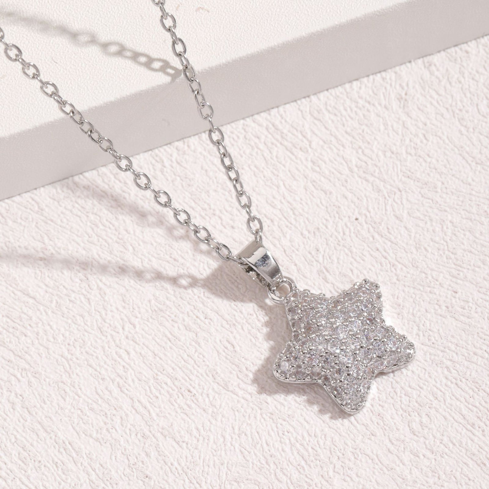 Fashion Zircon Five-pointed Star Pendant Necklace For Women 2668south