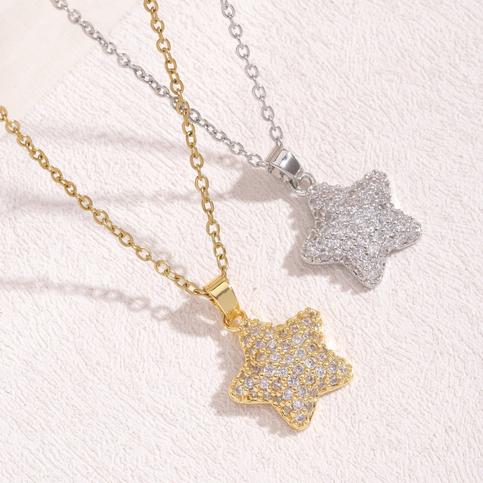 Fashion Zircon Five-pointed Star Pendant Necklace For Women 2668south