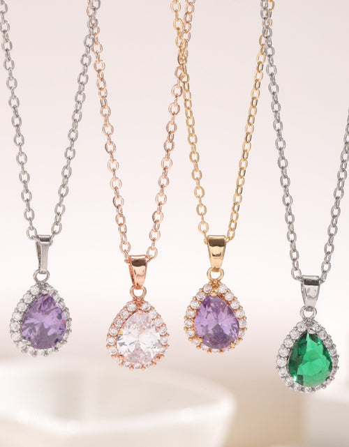 Load image into Gallery viewer, Fashion Zircon Water Drops Pendant Necklace For Women 2668south
