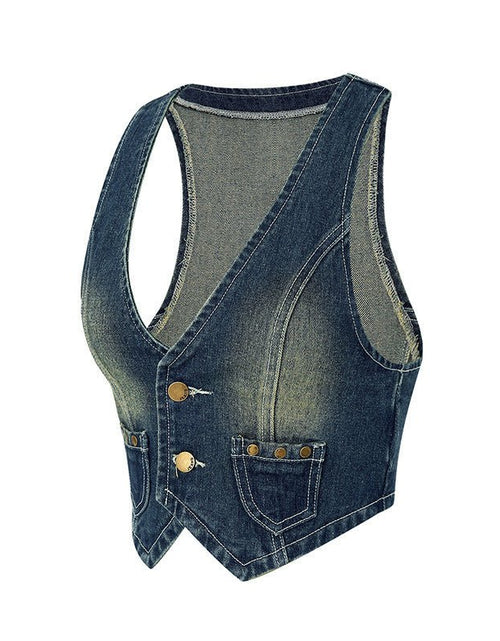 Load image into Gallery viewer, Fashionable Retro Denim Vest For Women 2668south
