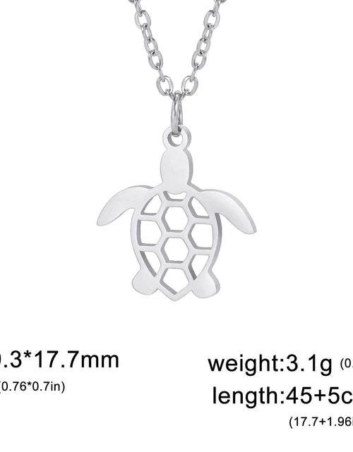 Load image into Gallery viewer, Fashionable Temperamental All-match Stainless Steel Hollow Single Hole Turtle Pendant Necklace 2668south
