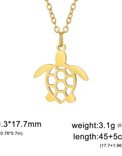 Load image into Gallery viewer, Fashionable Temperamental All-match Stainless Steel Hollow Single Hole Turtle Pendant Necklace 2668south
