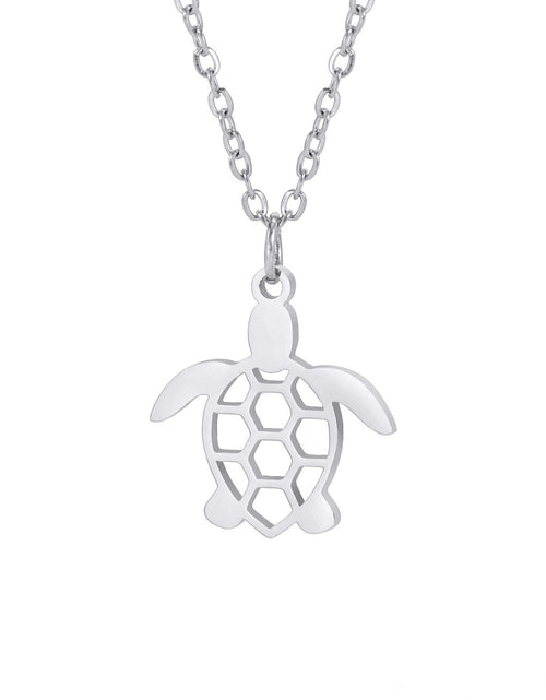 Load image into Gallery viewer, Fashionable Temperamental All-match Stainless Steel Hollow Single Hole Turtle Pendant Necklace 2668south
