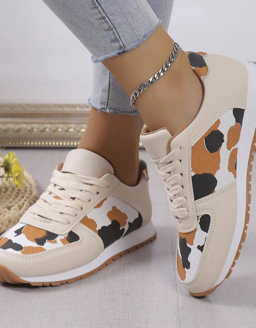 Load image into Gallery viewer, Fashoin Leopard Print Lace-up Sports Shoes For Women Sneakers Casual Running Walking Flat Shoes 2668south
