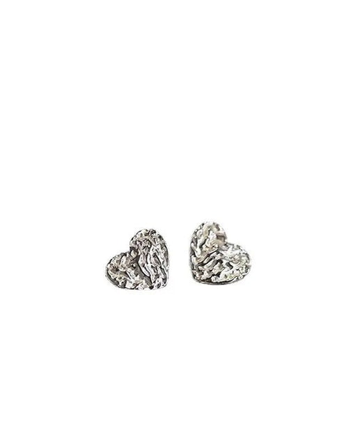 Load image into Gallery viewer, Female Pure Silver Square Stone Patterned Heart-shaped Earrings 2668south
