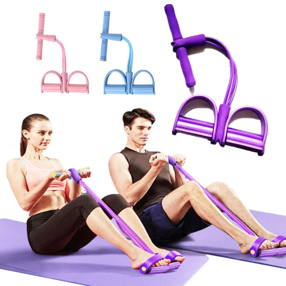 Fitness Gum 4 Tube Resistance Bands Latex Pedal Exerciser Sit-Up Pull Rope Expander Elastic Bands Yoga Equipment Pilates Workout 2668south