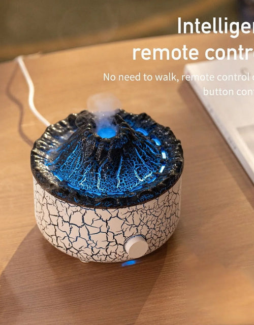 Load image into Gallery viewer, Flame Diffuser Humidifier, with 3D Flame and Volcano Effect, 560Ml Aroma Essential Oil Diffuser with Remote Control, White 2668south
