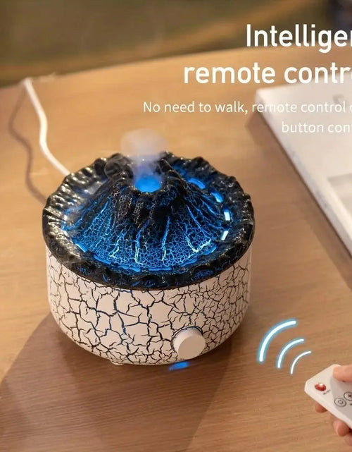 Load image into Gallery viewer, Flame Diffuser Humidifier, with 3D Flame and Volcano Effect, 560Ml Aroma Essential Oil Diffuser with Remote Control, White 2668south
