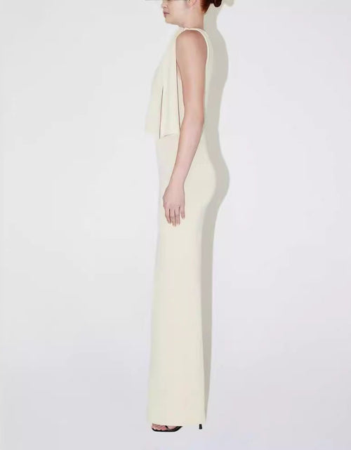 Load image into Gallery viewer, Flat Shoulder Asymmetric Ribbon Dress Slim-fit Sexy Sheath Dress 2668south
