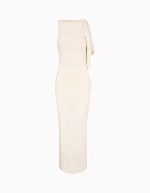 Load image into Gallery viewer, Flat Shoulder Asymmetric Ribbon Dress Slim-fit Sexy Sheath Dress 2668south
