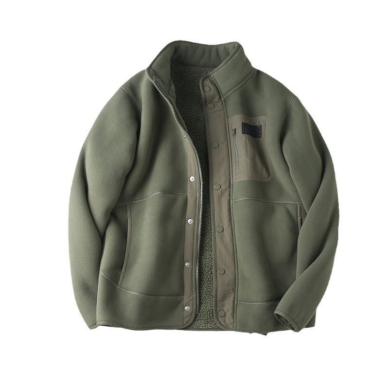 Fleece-lined Thickened Stand Collar Pocket Jacket 2668south