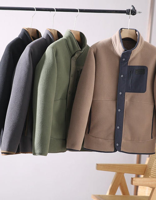 Load image into Gallery viewer, Fleece-lined Thickened Stand Collar Pocket Jacket 2668south
