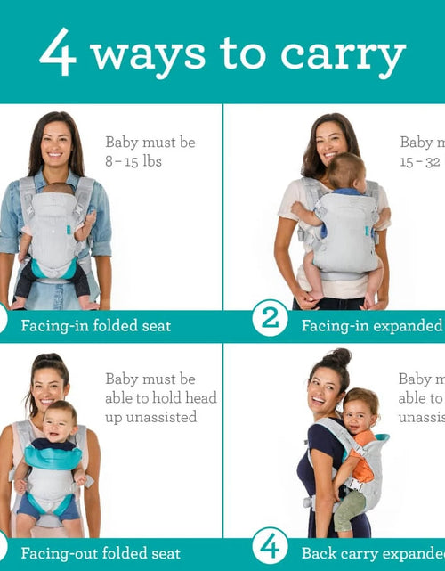 Load image into Gallery viewer, Flip 4-In-1 Convertible Light &amp; Airy Baby Carrier, 4-Position, 8-32Lb, White 2668south
