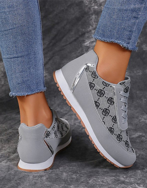 Load image into Gallery viewer, Flower Print Lace-up Sneakers Casual Fashion Lightweight Breathable Walking Running Sports Shoes Women Flats 2668south
